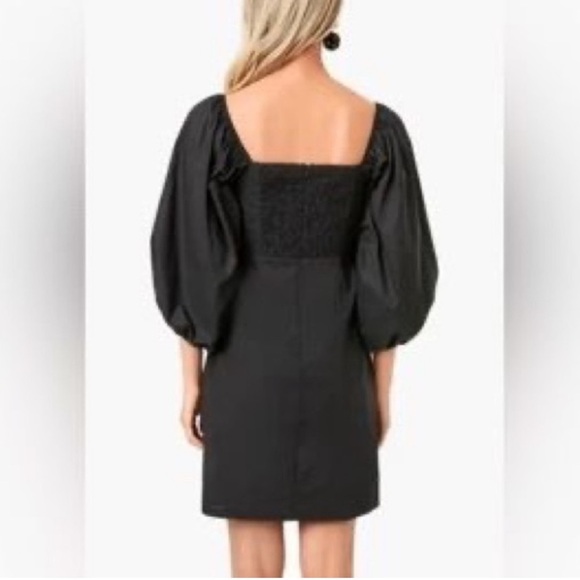 TUCKERNUCK POMANDER PLACE Chloe Square Neck Black Cotton Mini - Picture 2 of 6